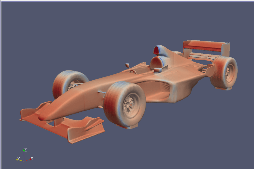 Formula one meshed by CF-MESH+