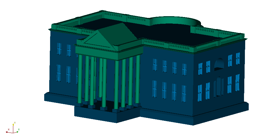 Automatic Mesh Generation Of A Simplified 3D Model Of The White House For CFD Analysis With CF-MESH+