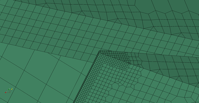 Refined mesh near trailing edge_meshed by CF-MESH+