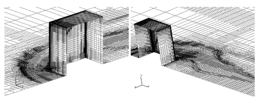 Final mesh adapted to reduce the discretisation error. It is mostly refined around feature edges. 